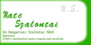 mate szalontai business card